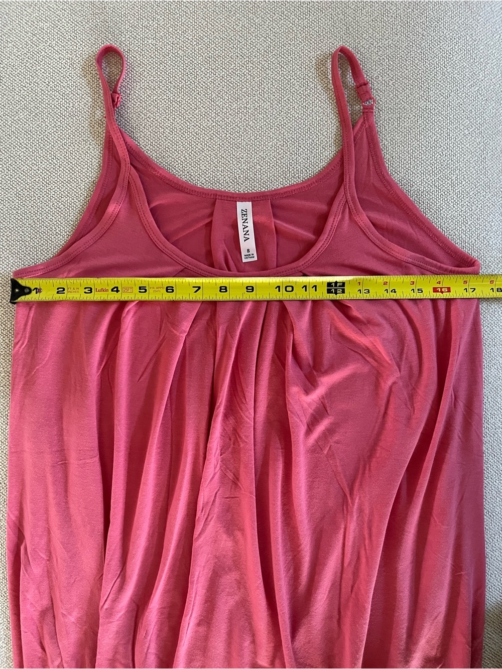 Zenana Womens Rose Pink Adjustable Spaghetti Strap Swing Tank Top Size Small New - Picture 3 of 7